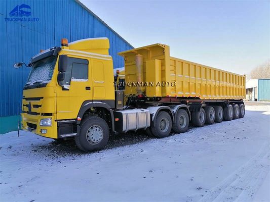 80000kg 9 φορτηγό απορρίψεων αξόνων 45m3 για τη Γκάνα