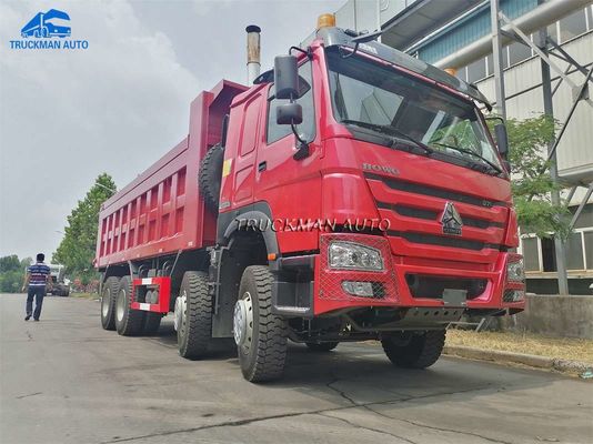 12 φορτηγό απορρίψεων ροδών 371HP Sinotruk Howo 8x4 με το τοπ φως προειδοποίησης
