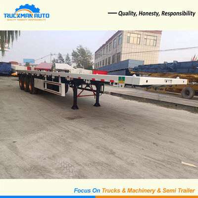 Reliable 3 Axle 50 Tons Container Flatbed Semi Trailer For Container Transportation